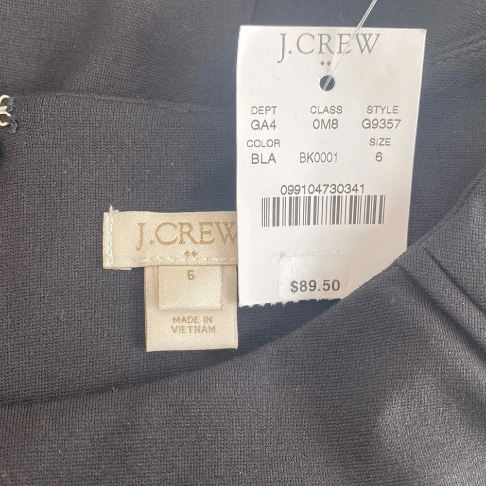 J. Crew Suiting Short Sleeve Flare Black Dress - Picture 3 of 4